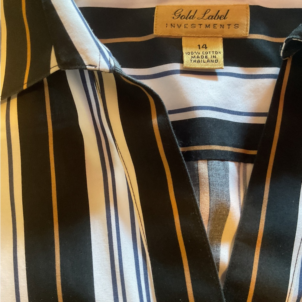 Gold Labels Investment Striped Black and White Women's Top - Picture 4 of 4
